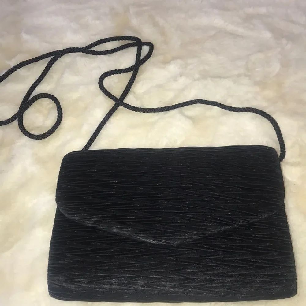 “Vanessa” Black Satin Crossbody!! 